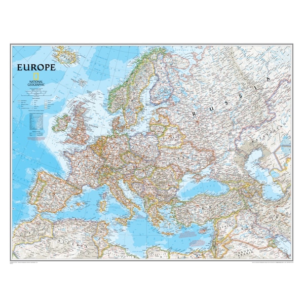 National Geographic National Geographic Europe Wall Map, 34" Width, 24" Length RE00620147 - main